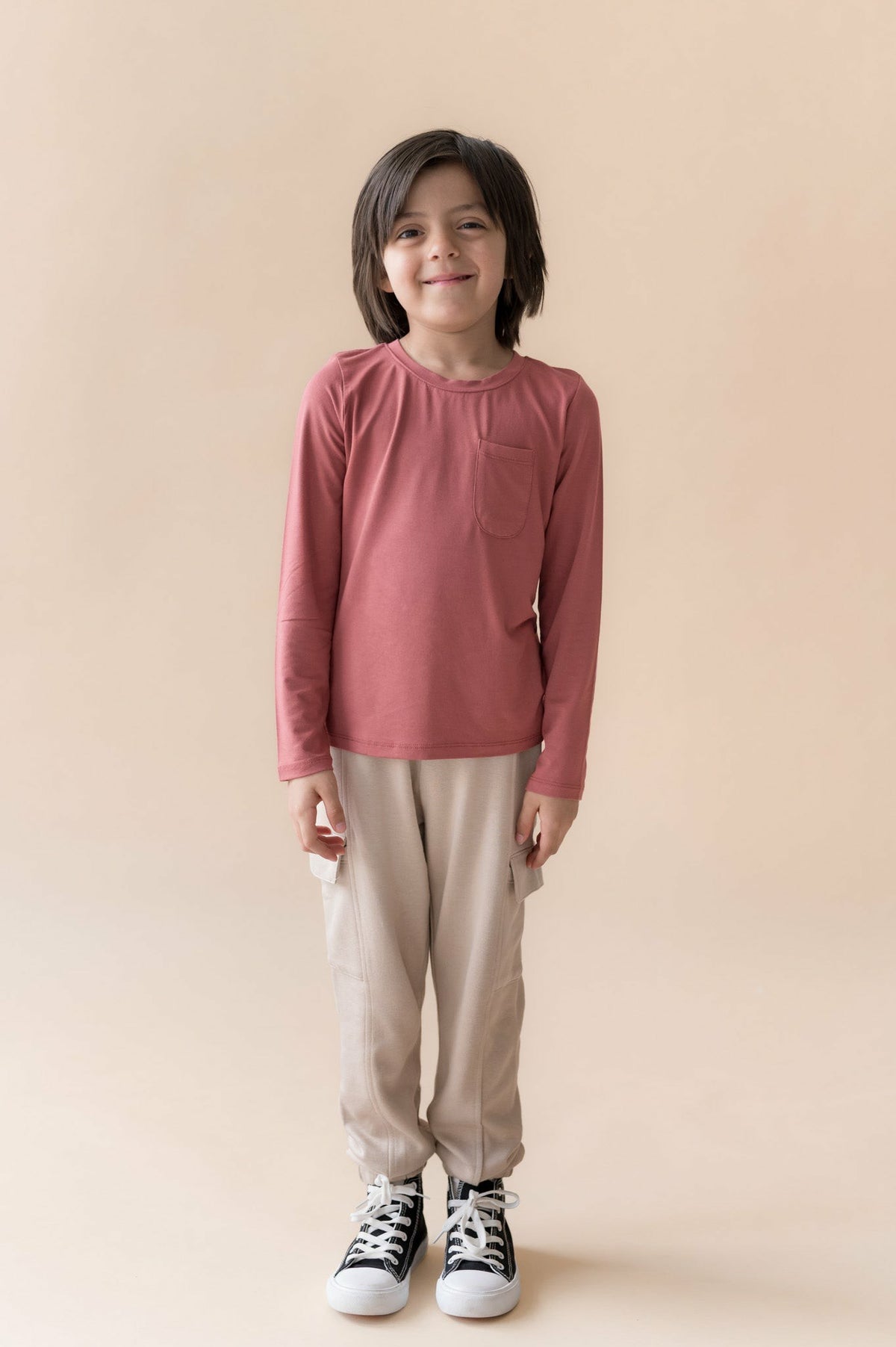 Kyte Baby Long Sleeve Toddler Crew Neck Tee in Ember