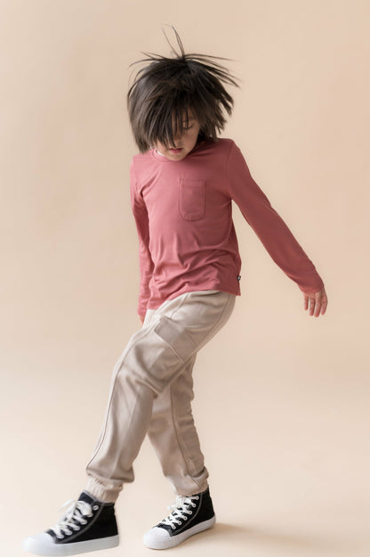 Kyte Baby Long Sleeve Toddler Crew Neck Tee in Ember
