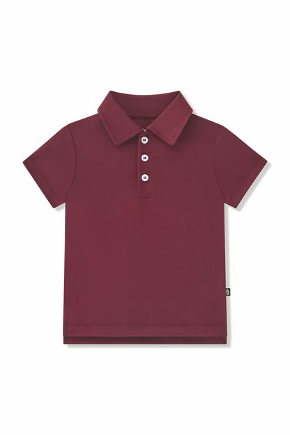 Kyte Baby Toddler Short Sleeve Polo in Burgundy