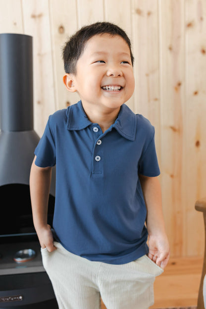 Kyte Baby Toddler Short Sleeve Polo in Oxford