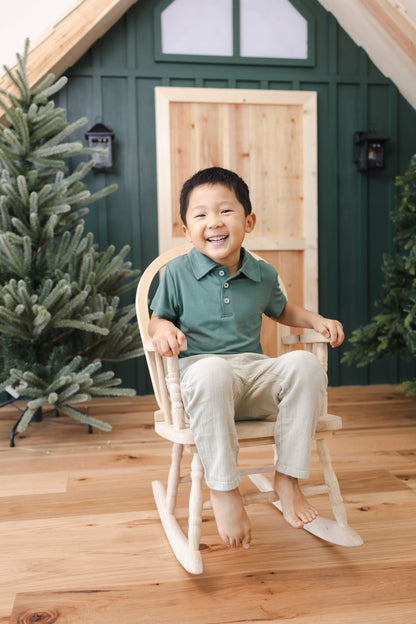Kyte Baby Toddler Short Sleeve Polo in Pine