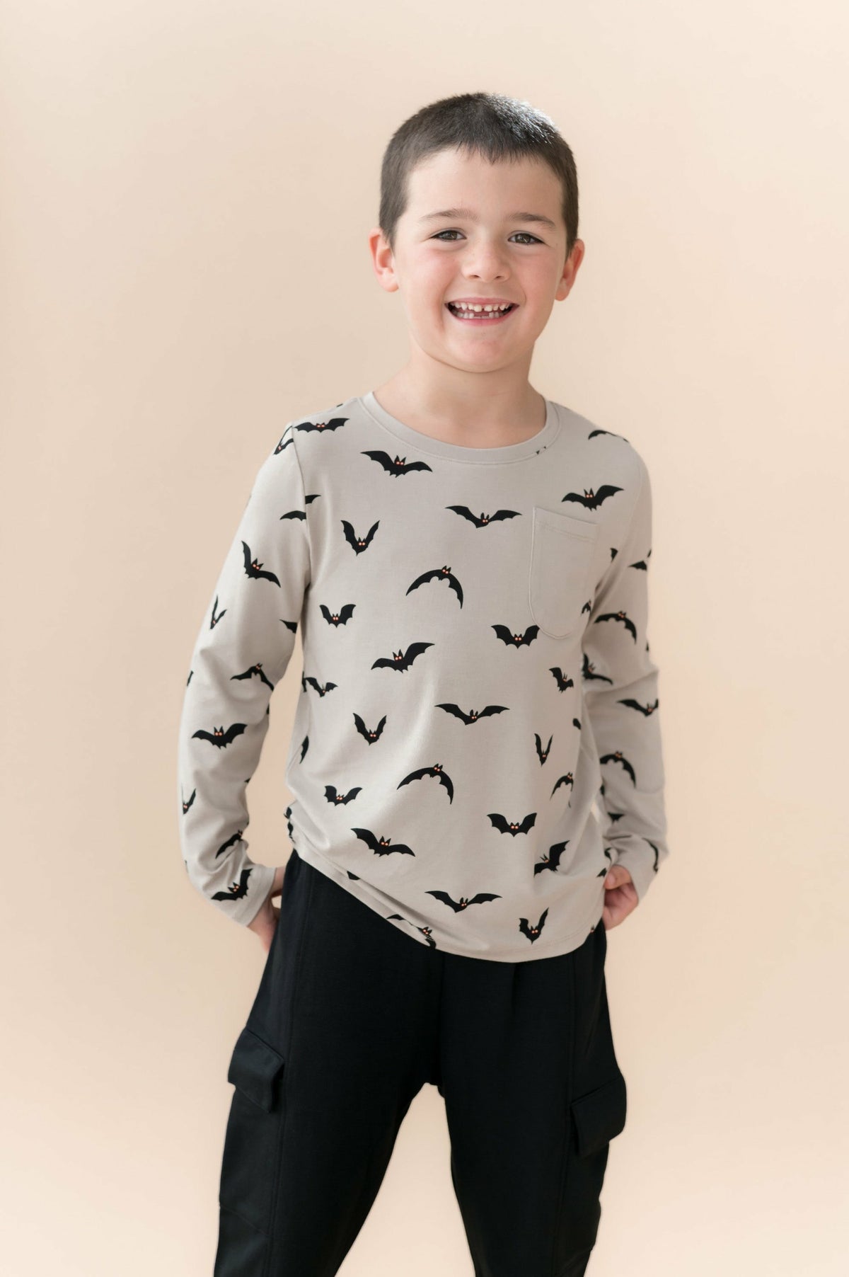 Kyte Baby Long Sleeve Toddler Crew Neck Tee in Bats