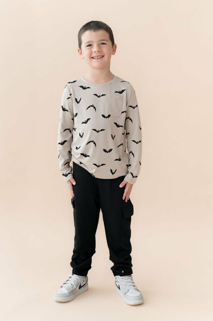 Kyte Baby Long Sleeve Toddler Crew Neck Tee in Bats