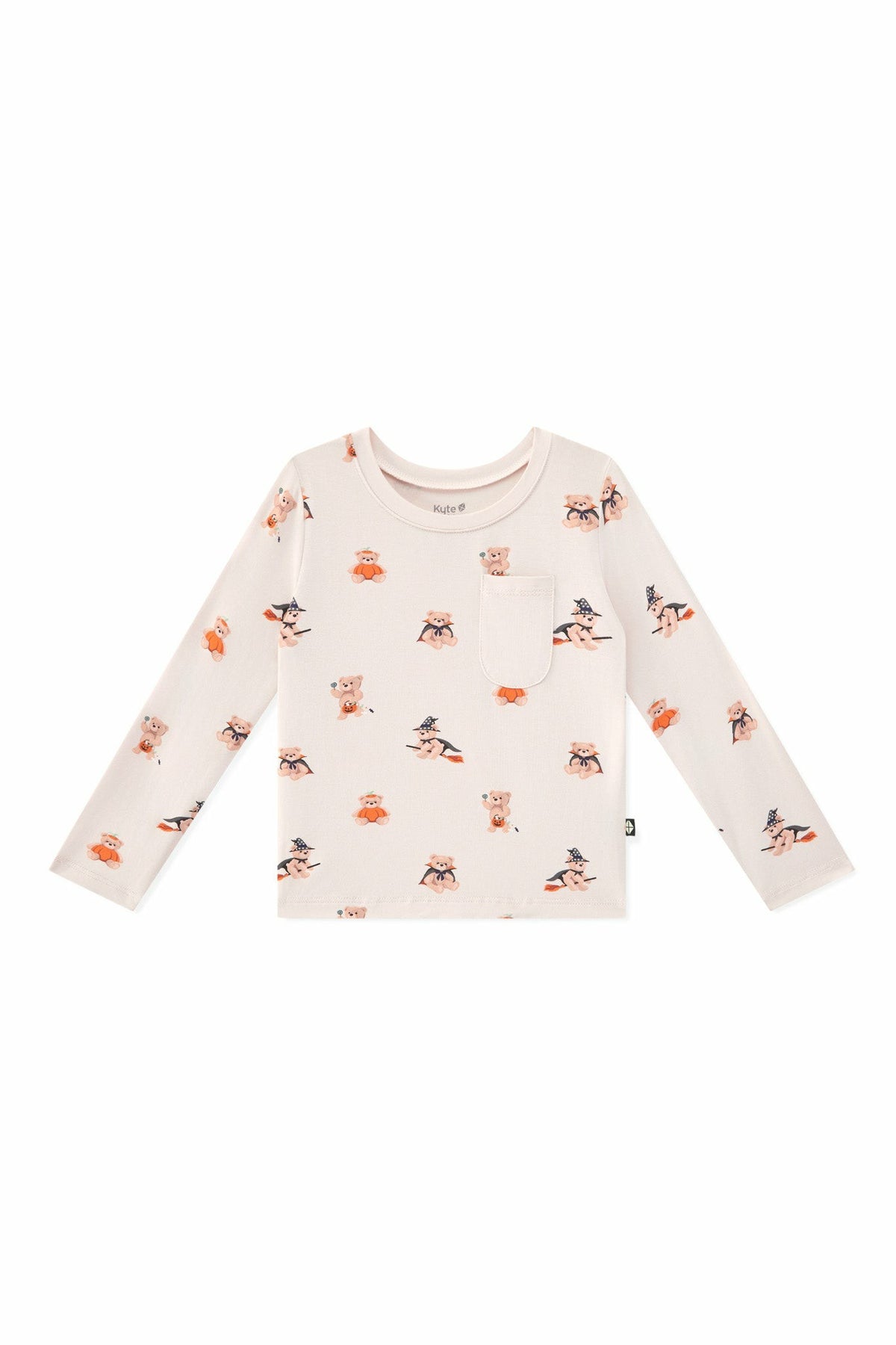 Kyte Baby Long Sleeve Toddler Crew Neck Tee in Halloween Teddy