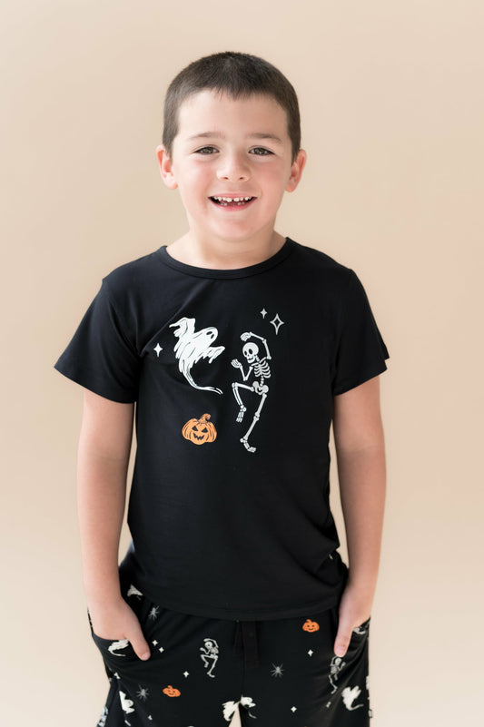 Kyte Baby Toddler Basic Tee in Halloween Friends on Midnight