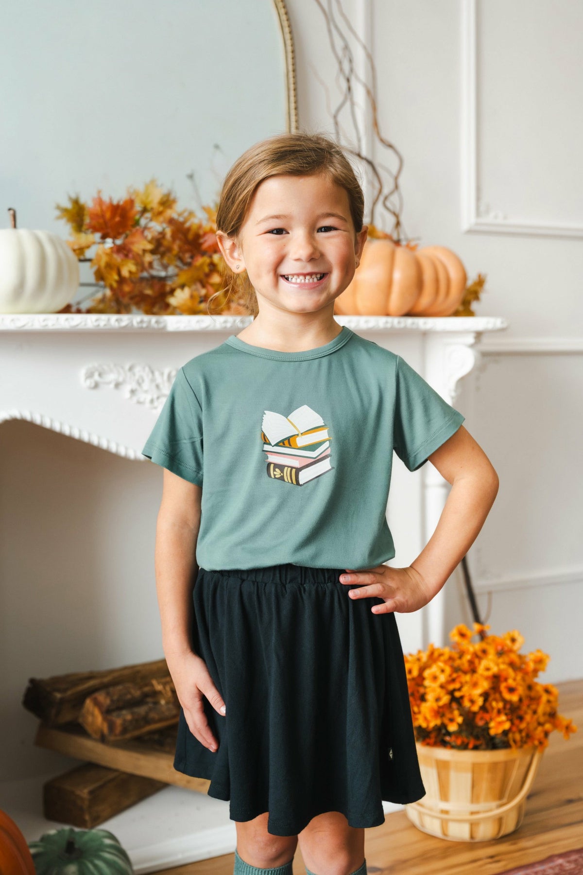 Kyte Baby Toddler Basic Tee in Book Club on Pine