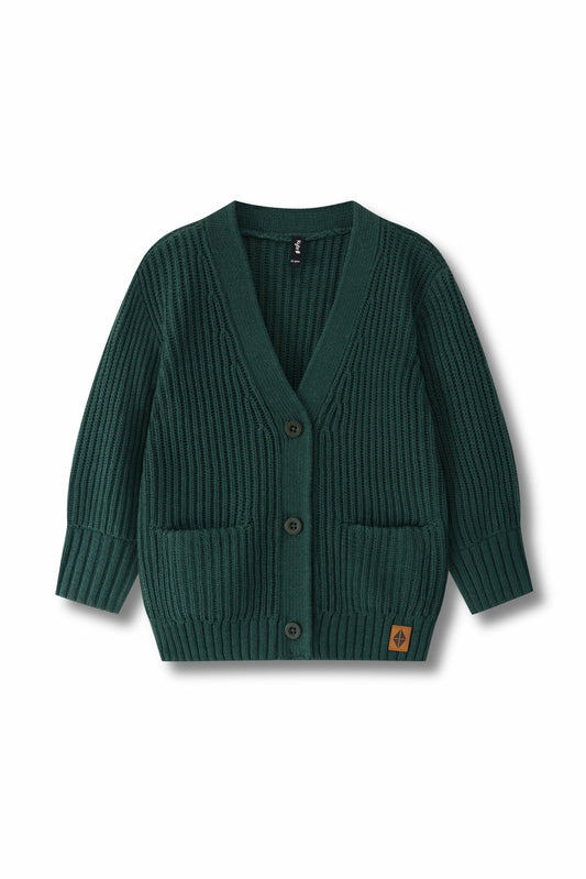 Kyte Baby Chunky Knit Oversized Cardigan in Cypress
