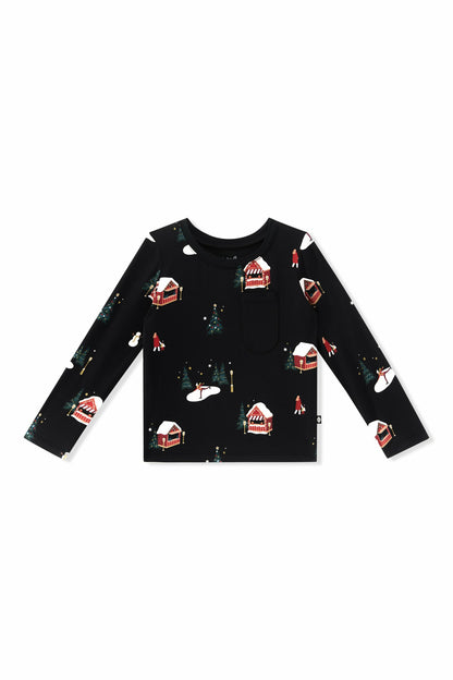 Kyte Baby Long Sleeve Toddler Crew Neck Tee in Winter Wonderland