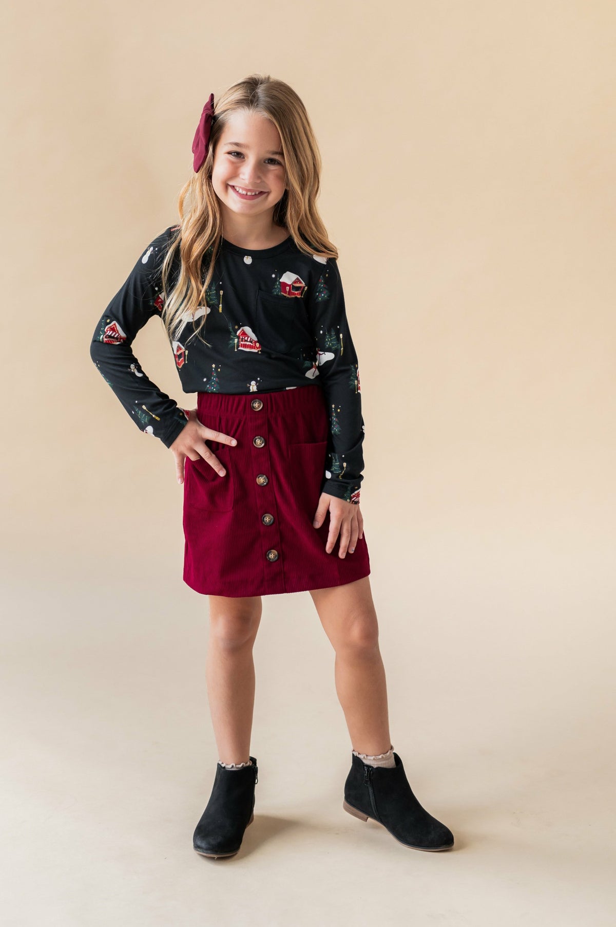 Kyte Baby Long Sleeve Toddler Crew Neck Tee in Winter Wonderland