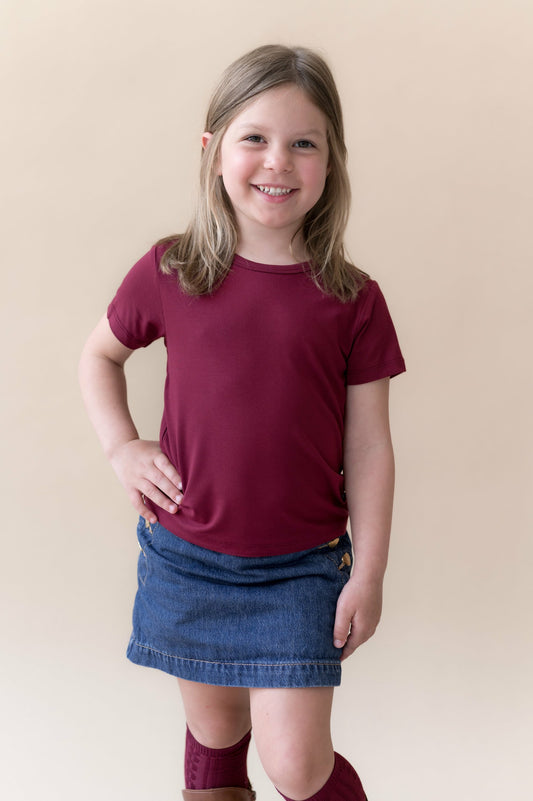 Kyte Baby Toddler Basic Tee in Burgundy