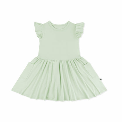 Kyte Baby Pocket Dress in Basil