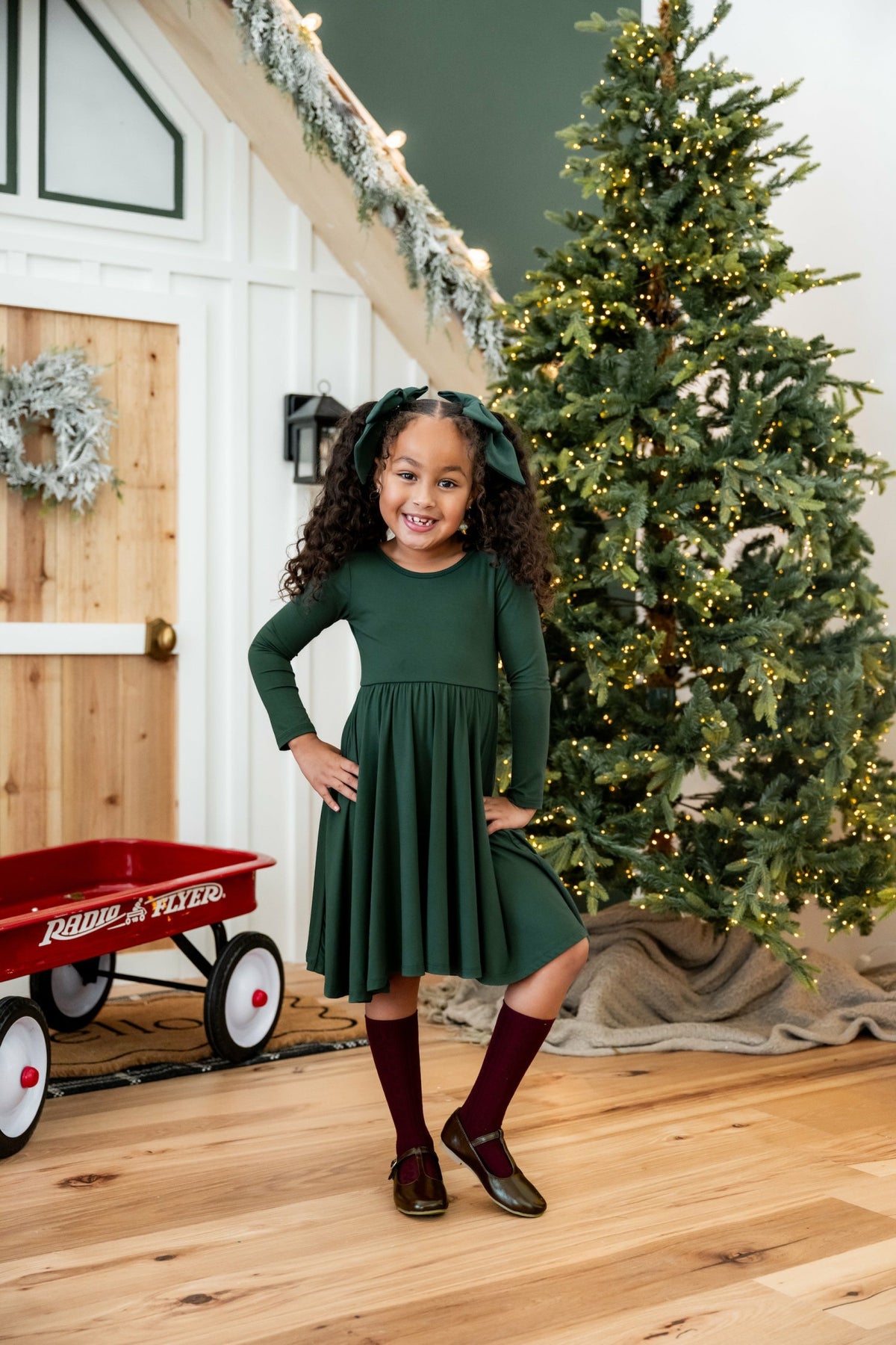 Kyte Baby Long Sleeve Twirl Dress in Cypress