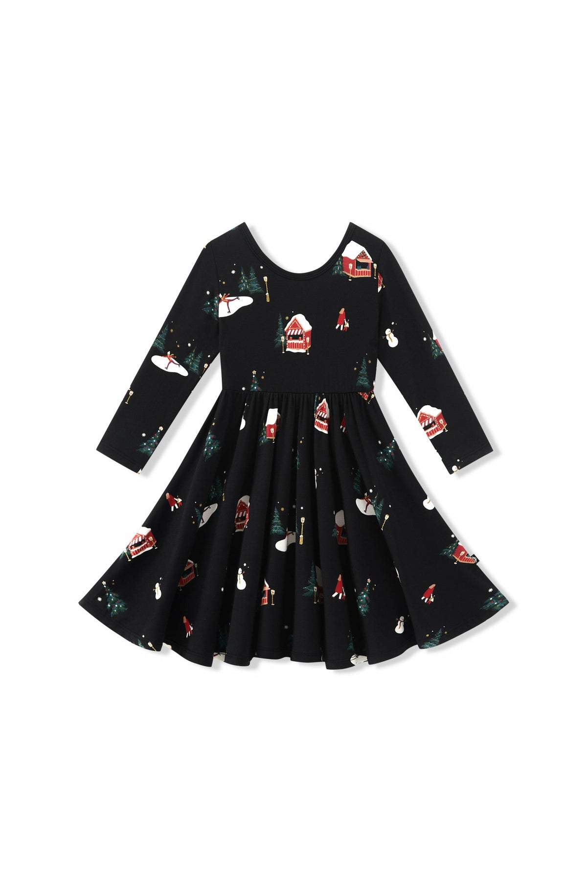 Kyte Baby Long Sleeve Twirl Dress in Winter Wonderland