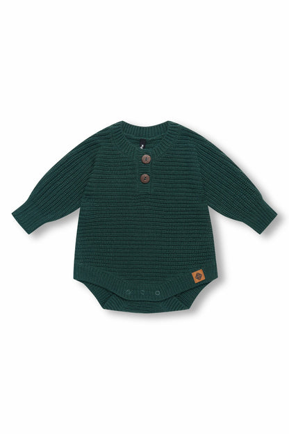 Kyte Baby Chunky Knit Romper in Cypress