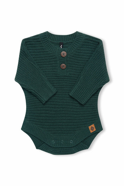 Kyte Baby Chunky Knit Romper in Cypress