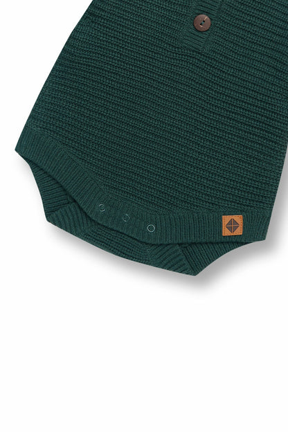 Kyte Baby Chunky Knit Romper in Cypress