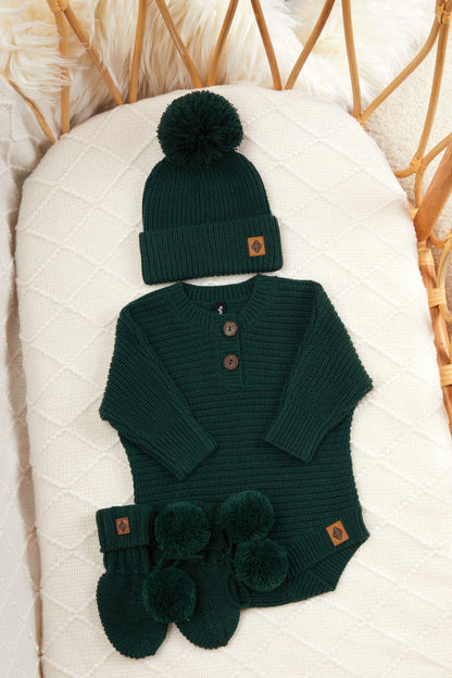 Kyte Baby Chunky Knit Romper in Cypress