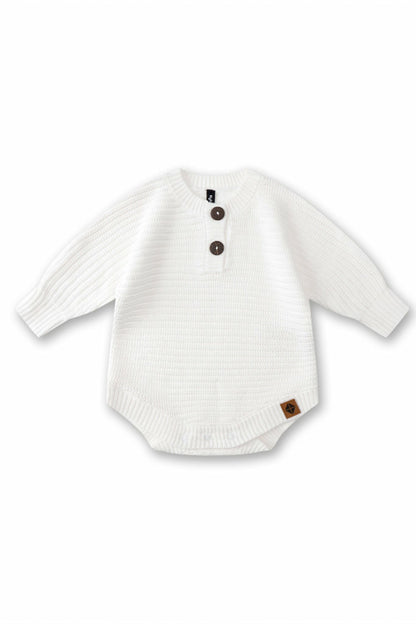 Kyte Baby Chunky Knit Romper in Cloud