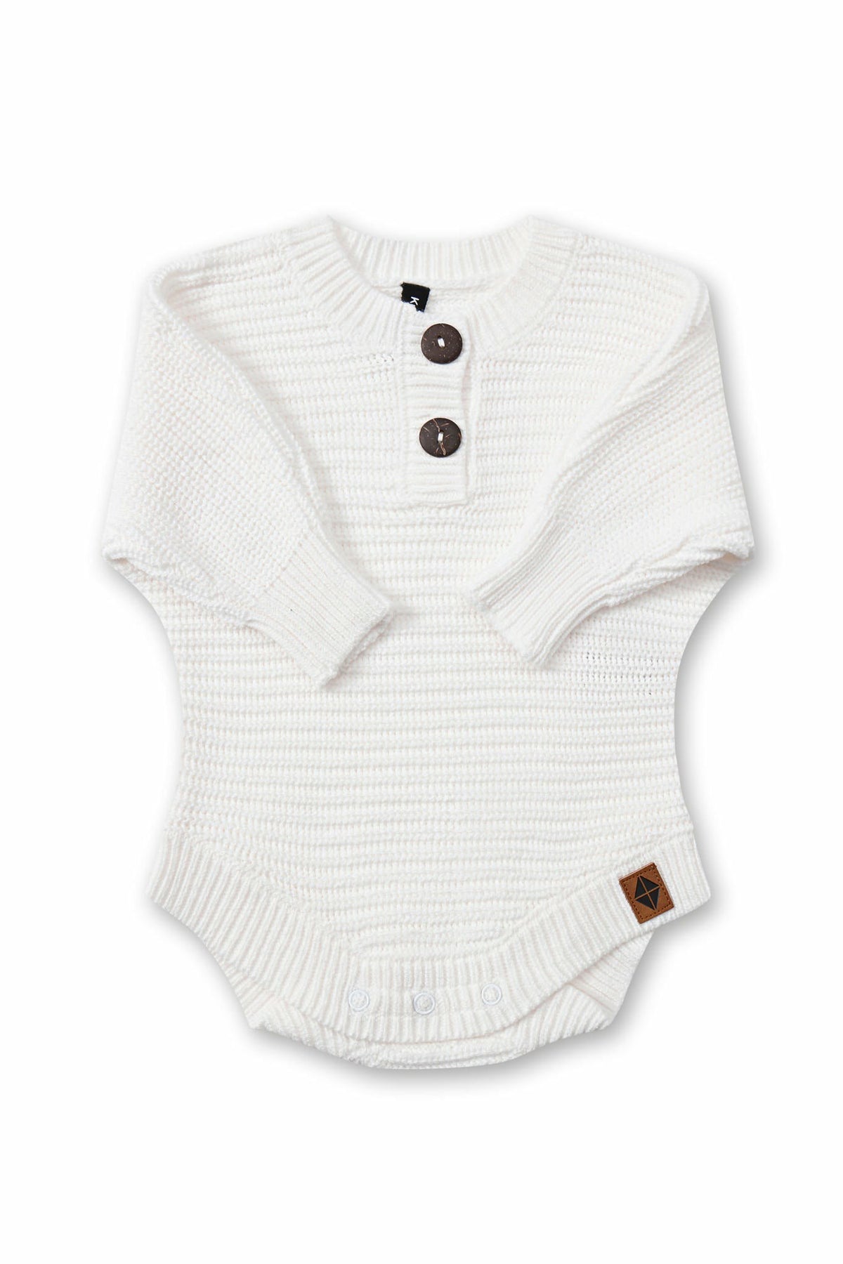 Kyte Baby Chunky Knit Romper in Cloud