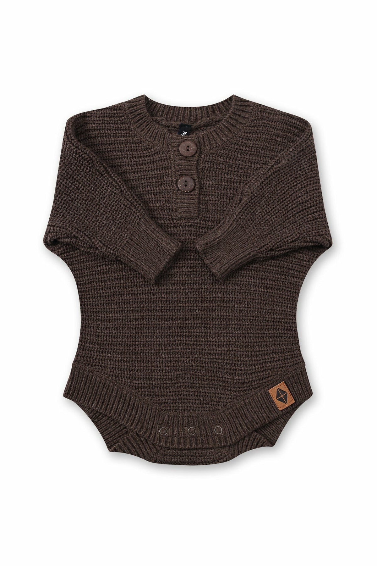 Kyte Baby Chunky Knit Romper in Espresso