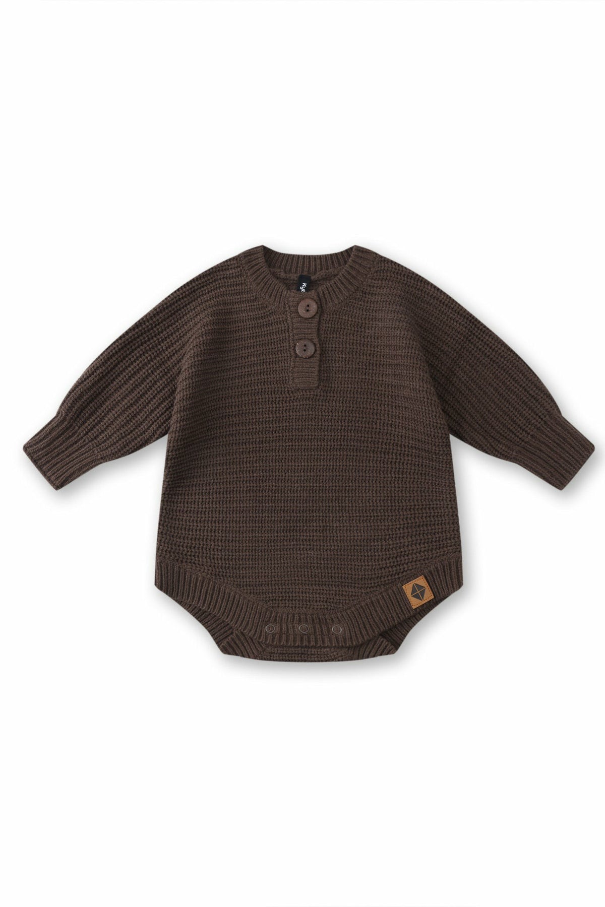 Kyte Baby Chunky Knit Romper in Espresso