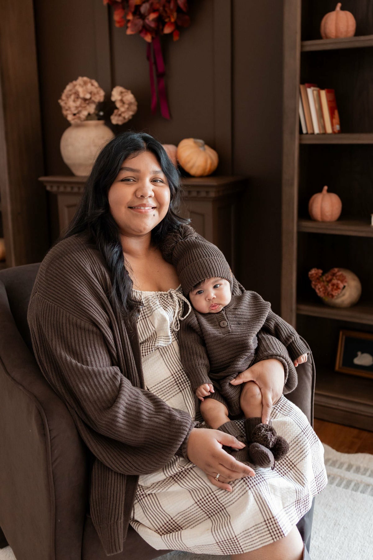 Kyte Baby Chunky Knit Romper in Espresso