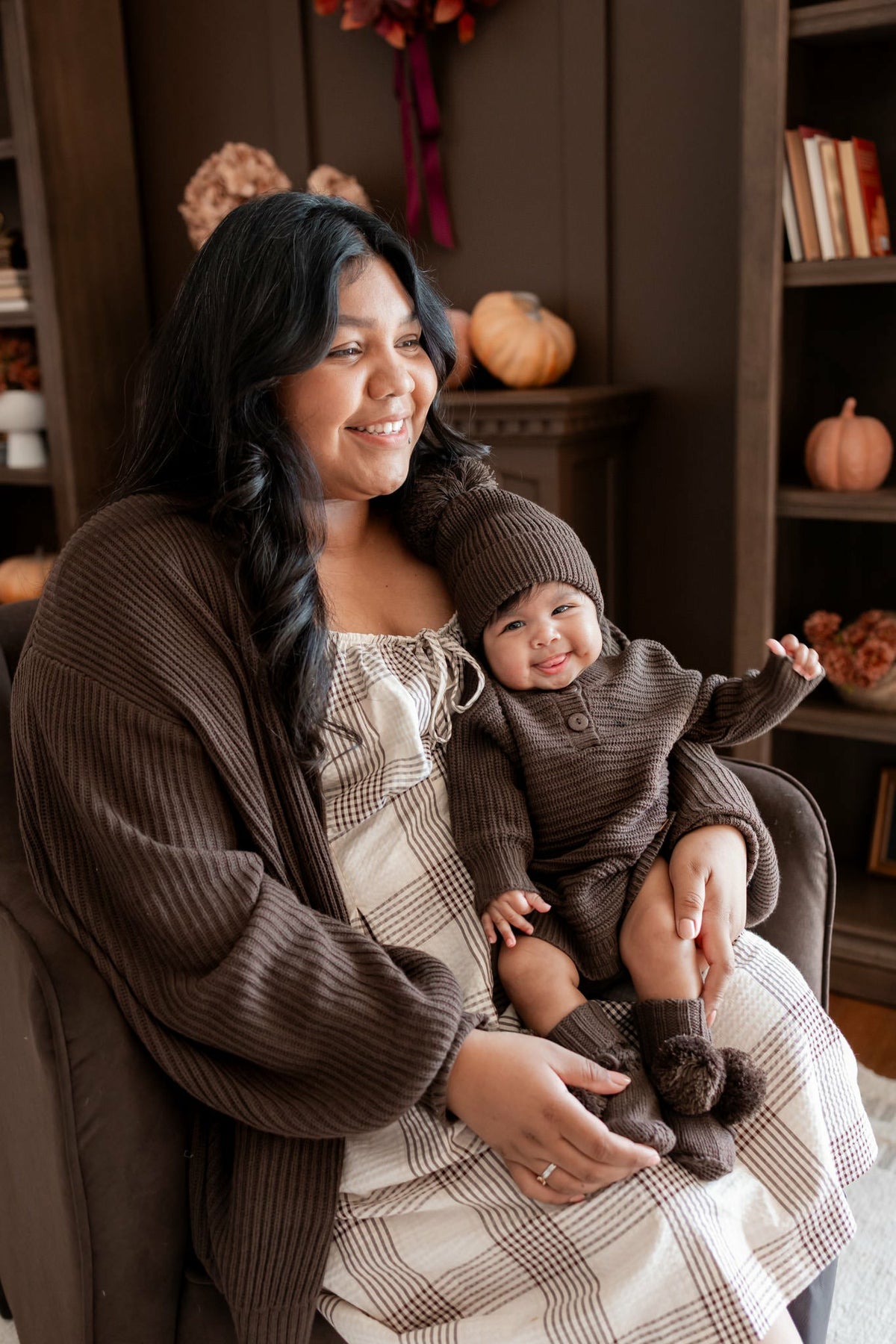Kyte Baby Chunky Knit Romper in Espresso