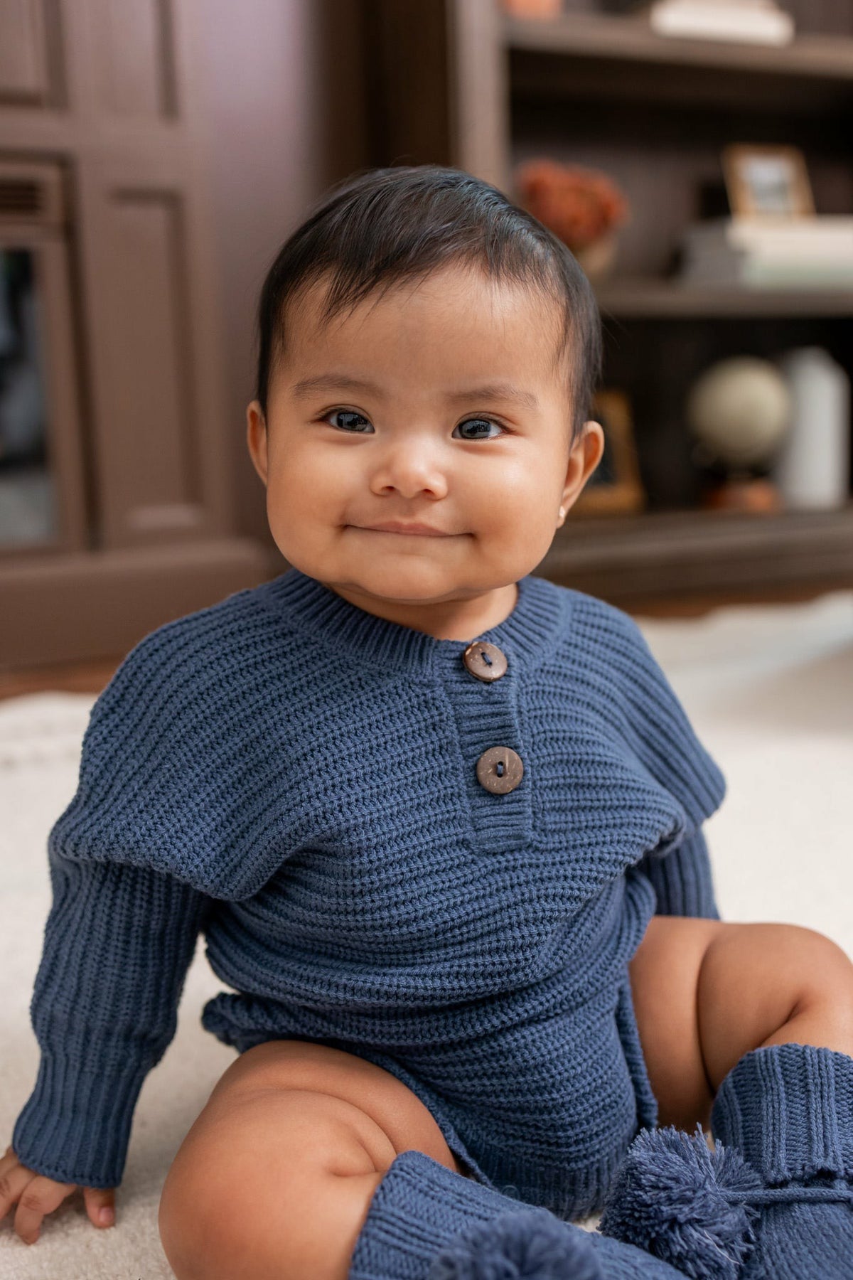 Kyte Baby Chunky Knit Romper in Oxford