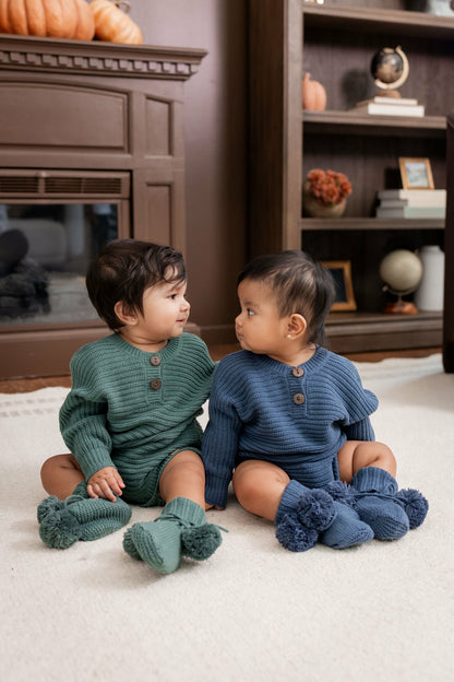 Kyte Baby Chunky Knit Romper in Oxford