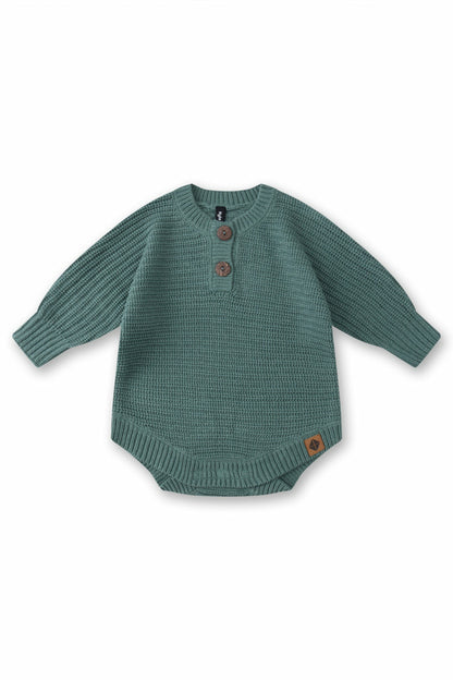 Kyte Baby Chunky Knit Romper in Pine
