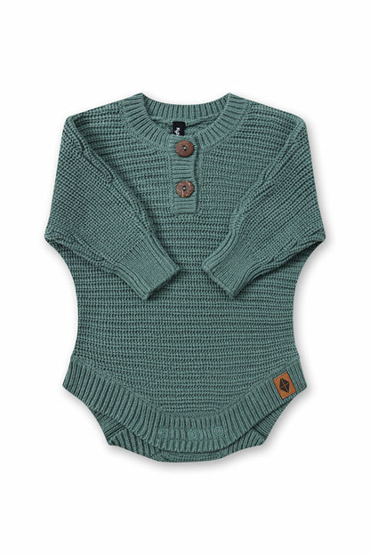 Kyte Baby Chunky Knit Romper in Pine