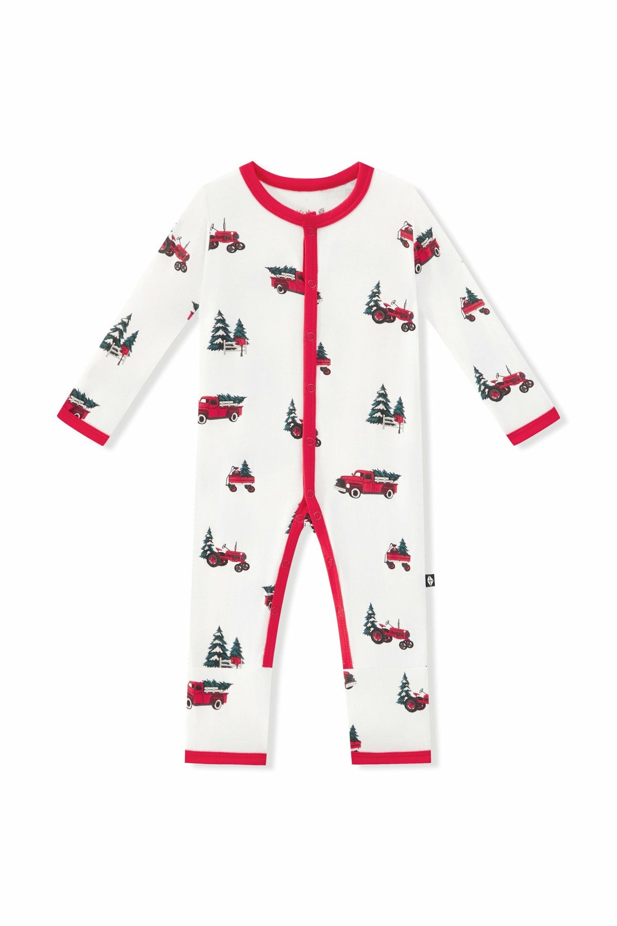 Kyte Baby Romper in Holiday Tree Farm