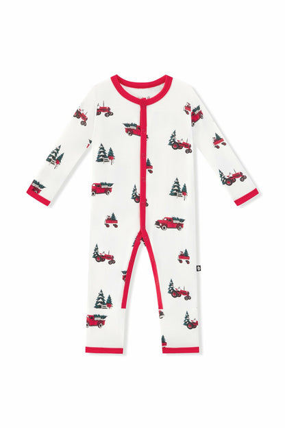 Kyte Baby Romper in Holiday Tree Farm