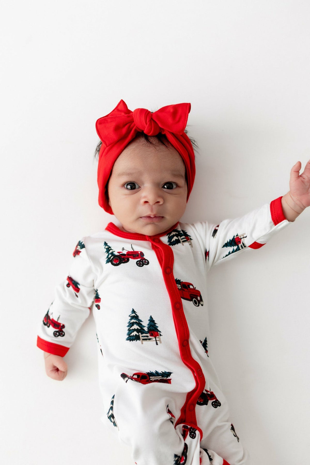 Kyte Baby Romper in Holiday Tree Farm