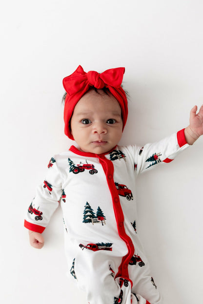 Kyte Baby Romper in Holiday Tree Farm
