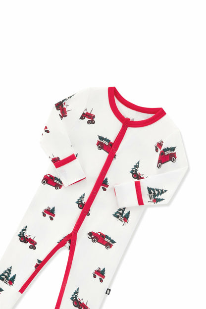 Kyte Baby Romper in Holiday Tree Farm