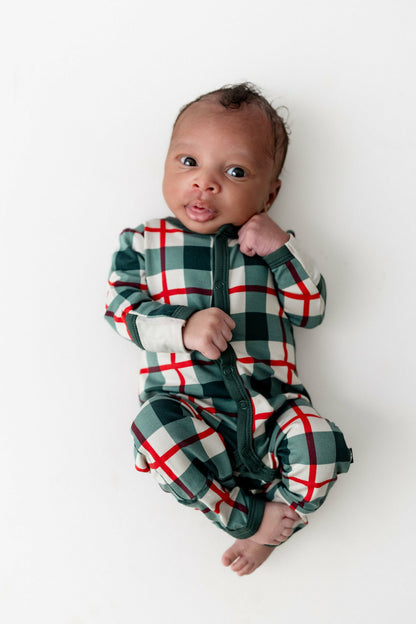 Kyte Baby Romper in Holiday Plaid